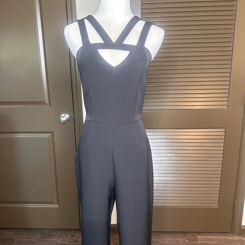 Express Black Strappy Wide-Leg Jumpsuit
